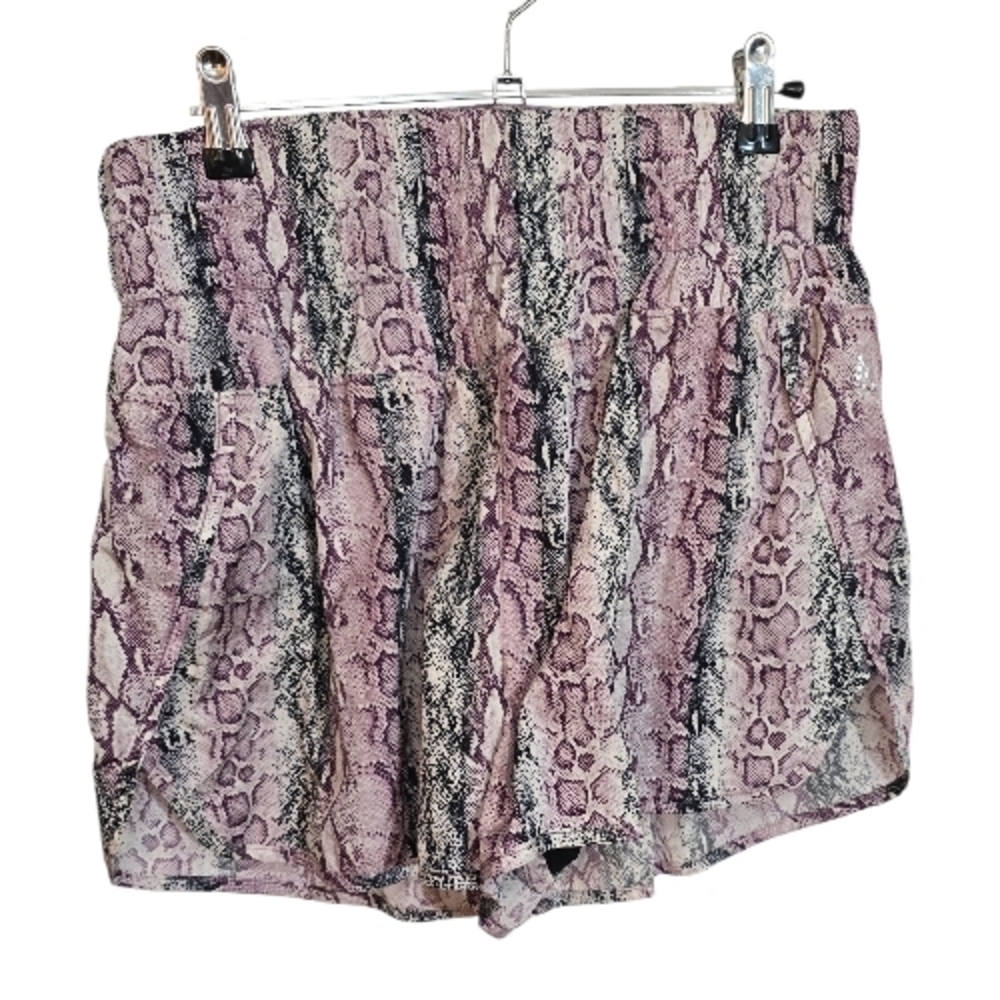 FP Movement by Free People Purple Snake Print High Waist Shorts
